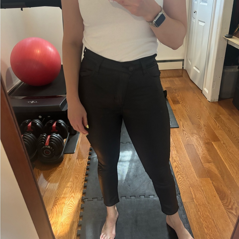 Abercrombie & Fitch black coated  High-Rise Jeans